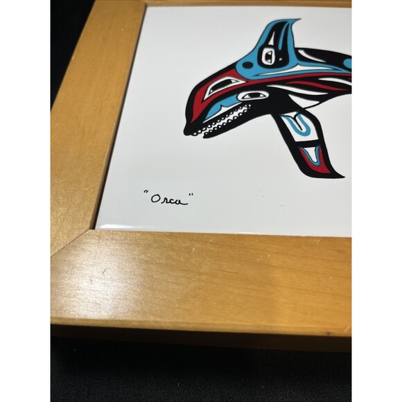 Orca Whale Tile On Handmade Wood Trinket Box By Glenn Mcnutt Alaska Native Art - Picture 4 of 13